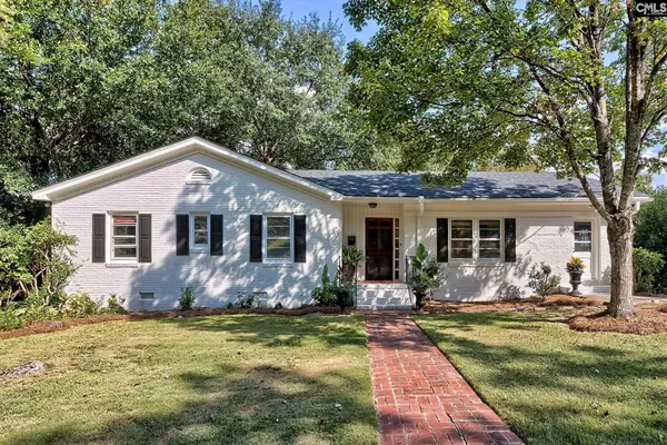 a front view of house with patio
