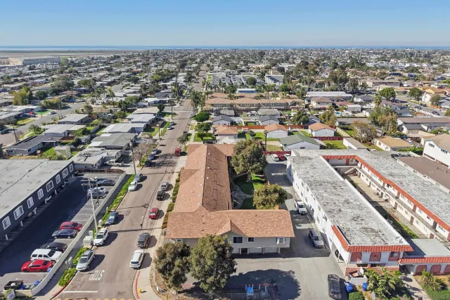 an aerial view of a city