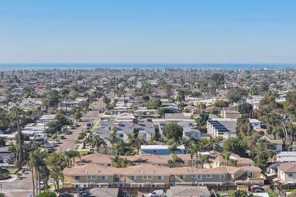an aerial view of a city