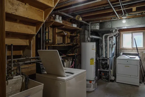 a view of storage and utility room