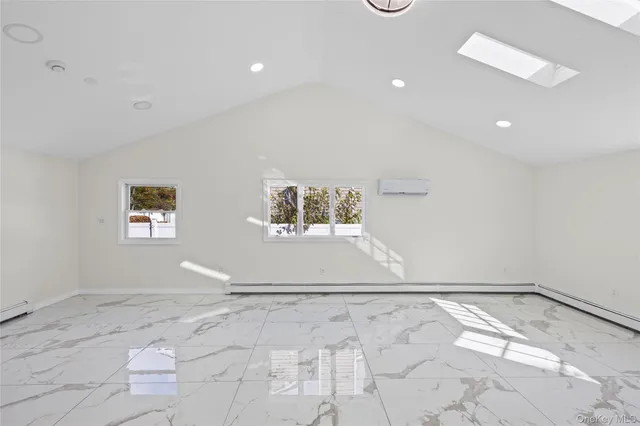 a view of a room with a window