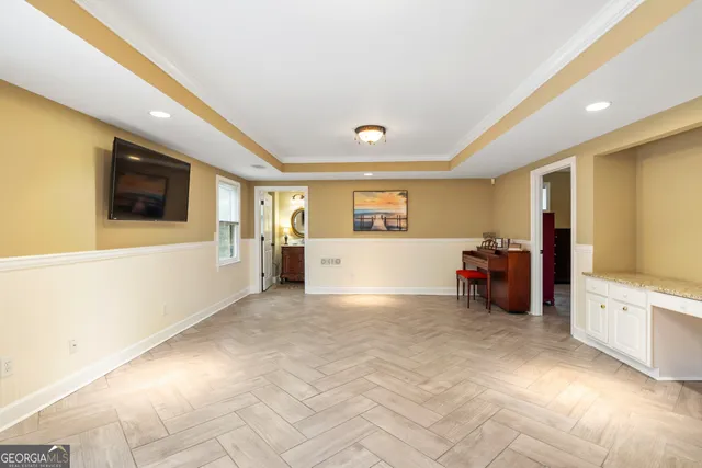 a car parked in a garage