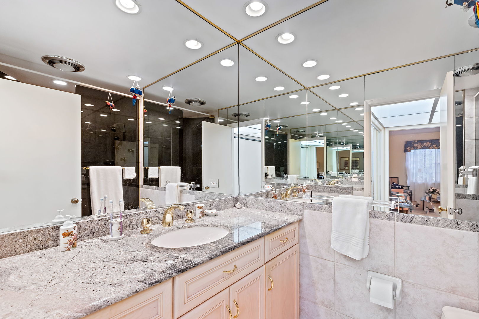 1369 Tower Road Winnetka, IL 60093 - Photo 17 of 31 a bathroom with sinks granite vanity and a mirror