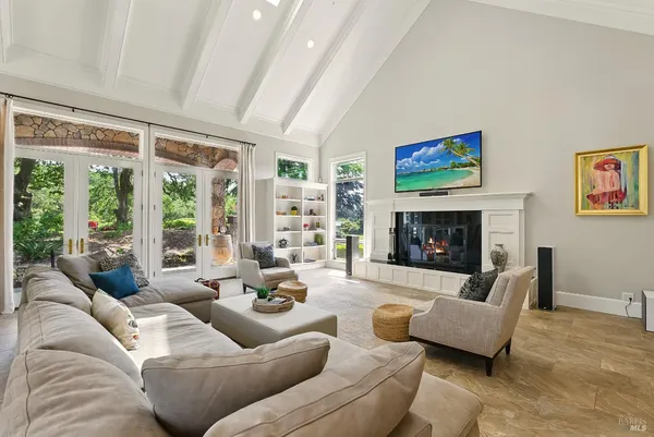 a bedroom with a bed and furniture