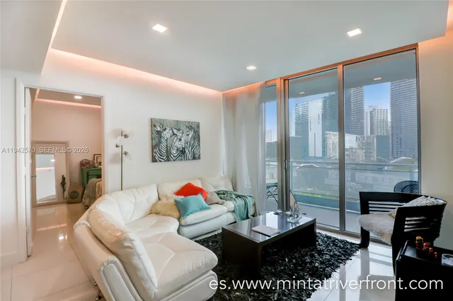 a living room with furniture