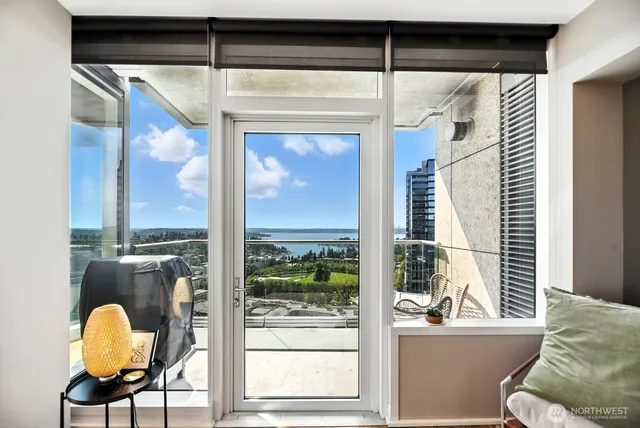 a view of a living room and a window
