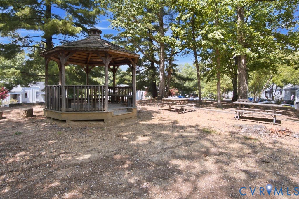 10270 Iron Mill Road Richmond, VA 23235 - Photo 29 of 29 Wood-frame gazebo with built-in seating, surrounde