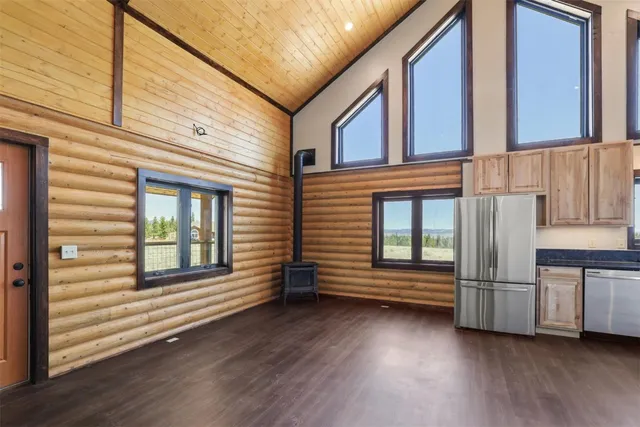 a view of a house with a large window