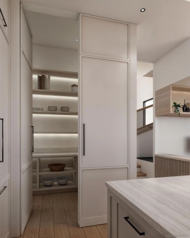 a view of kitchen and bathroom