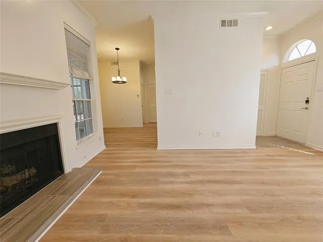a view of a livingroom with a fireplace