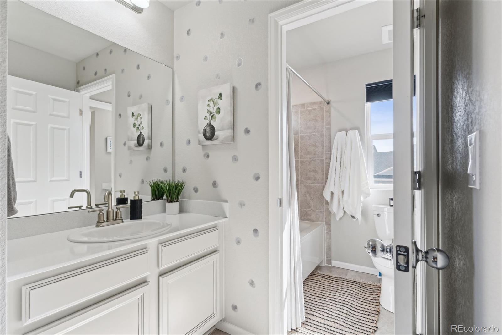 23913 East Minnow Circle Aurora, CO 80016 - Photo 30 of 49 a bathroom with a sink and a mirror