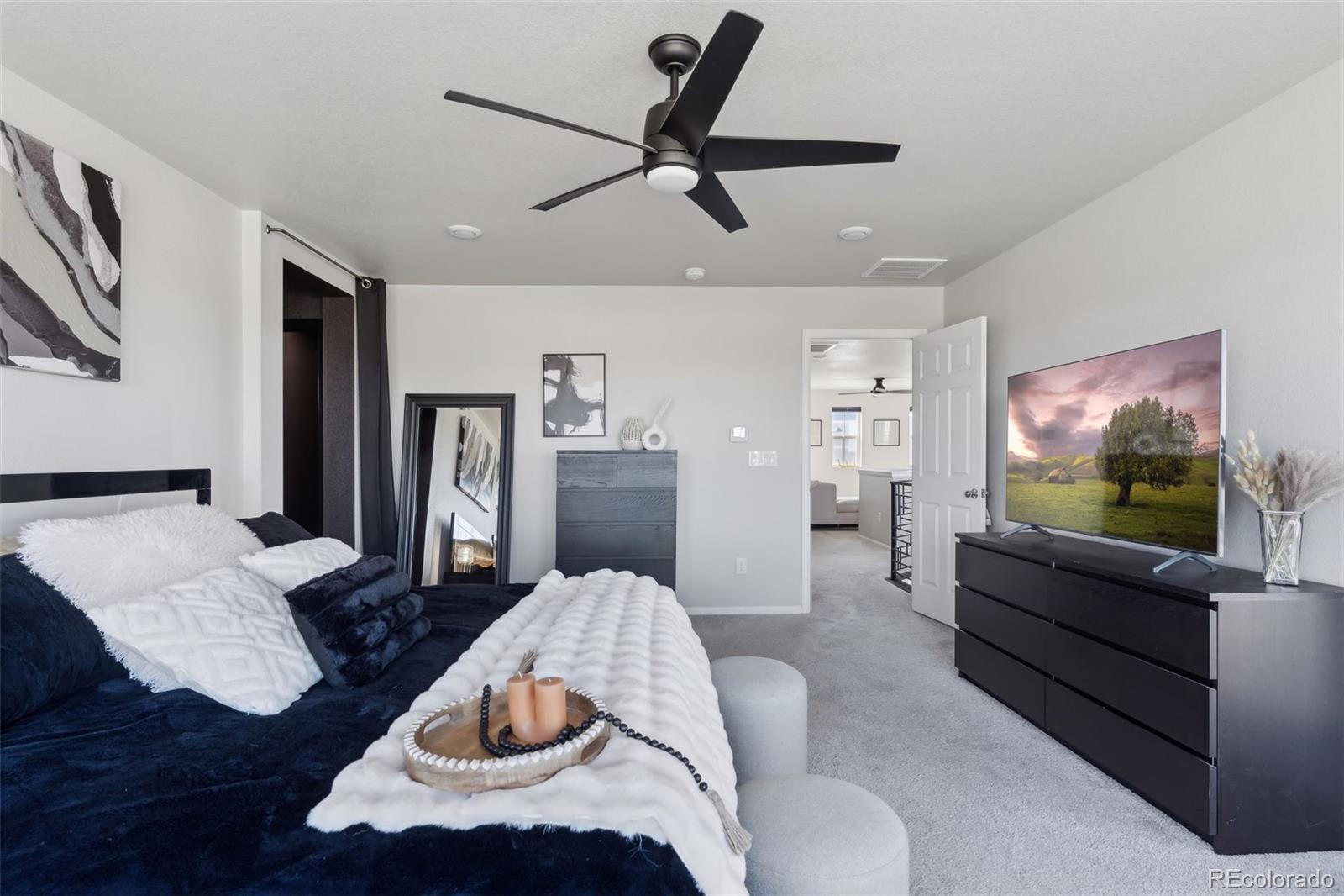 23913 East Minnow Circle Aurora, CO 80016 - Photo 36 of 49 a living room with furniture and a flat screen tv