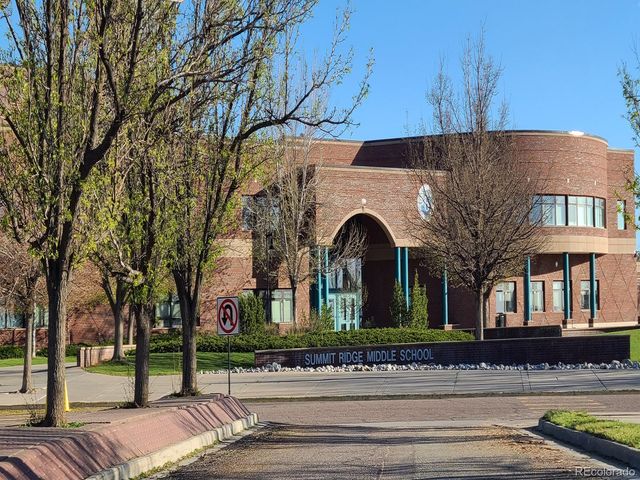 a front view of a building with street