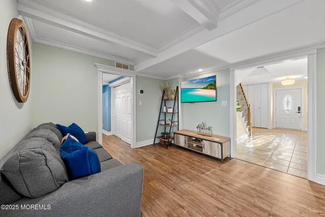 a living room with furniture