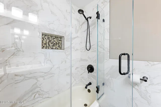 a bathroom with a shower