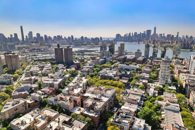 an aerial view of a city
