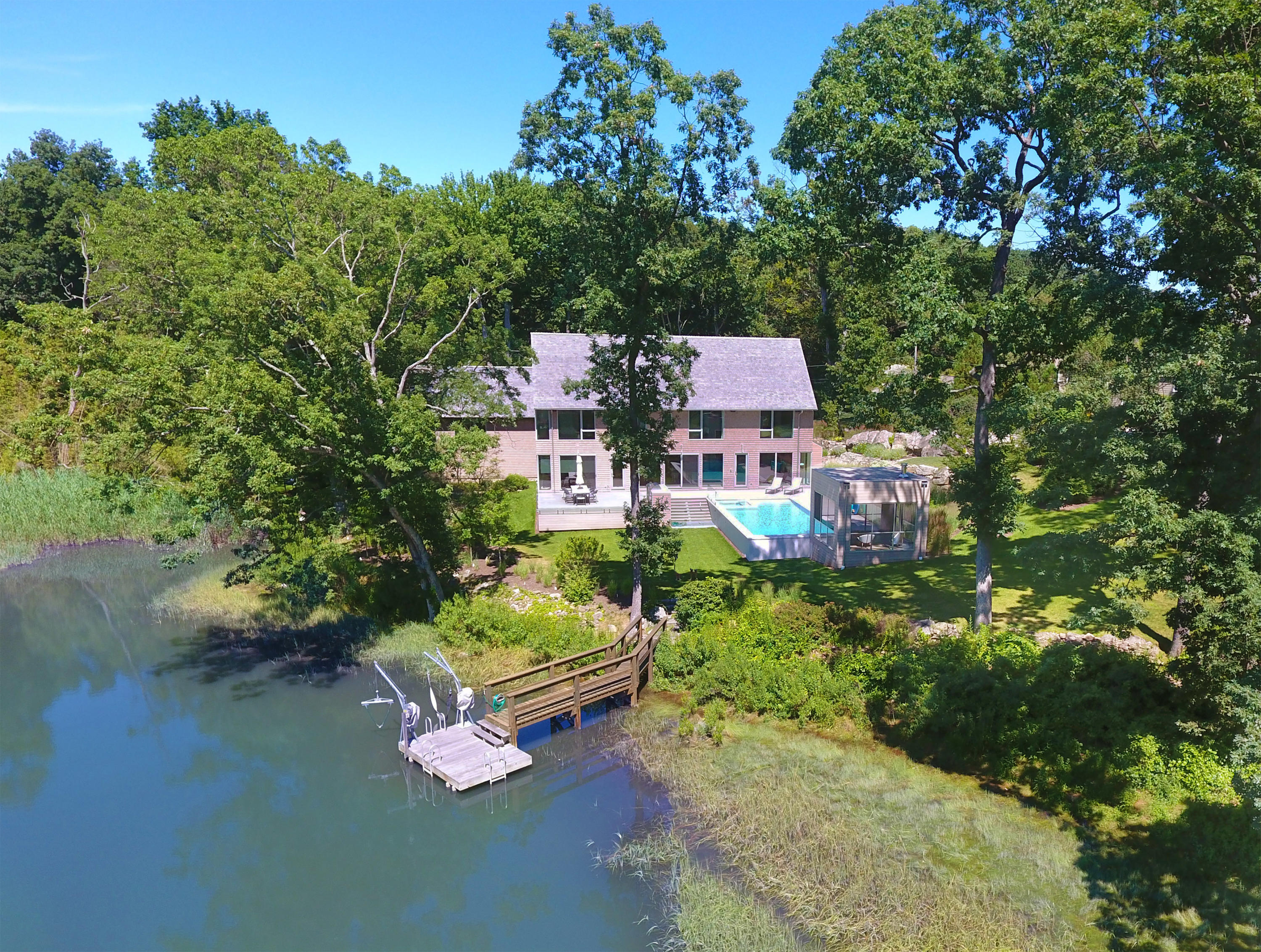 1 Beverly Place Darien, CT 06820 - Photo 3 of 45 an aerial view of a house with a yard basket ball court and outdoor seating