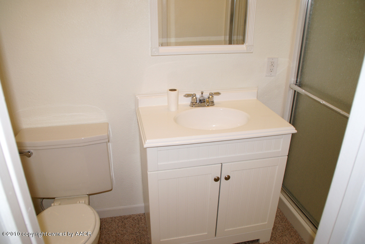 5124 Arden Road Amarillo, TX 79110 - Photo 19 of 42 a bathroom with a sink a toilet and a mirror