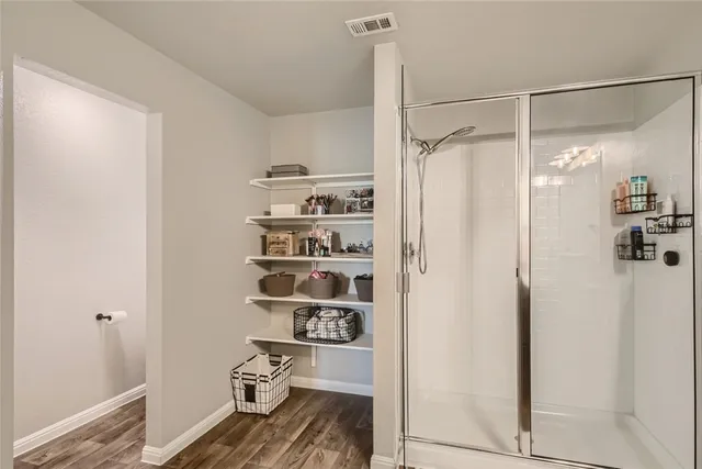 a bathroom with a shower