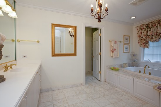 320 North County Line Road Hinsdale, IL 60521 - Photo 9 of 16 a bathroom with a tub sink and mirror