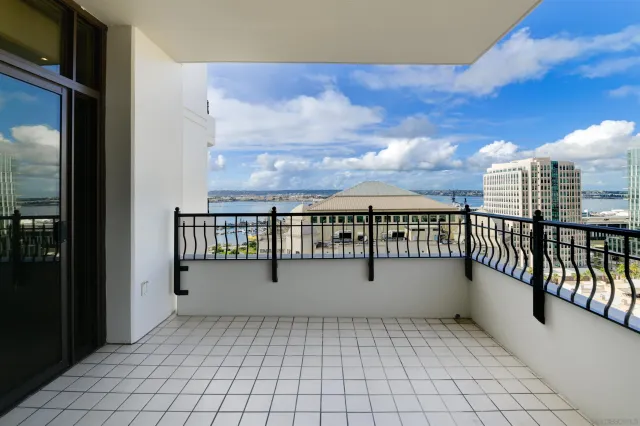 a view of balcony with city view