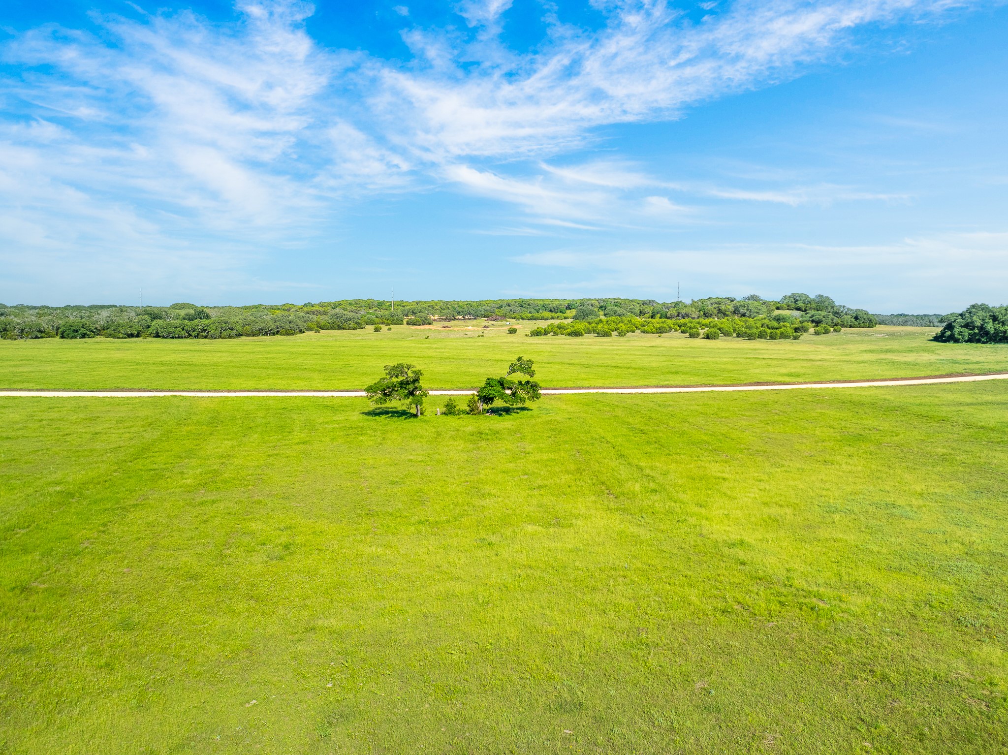 32 Feild Ranch Road Burnet, TX 78611 - Photo 11 of 40 Acres of verdant grassland and scattered trees offer peaceful, natural scenery under a bright blue sky.