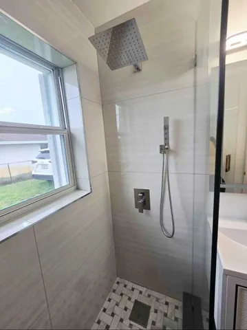 a bathroom with a shower
