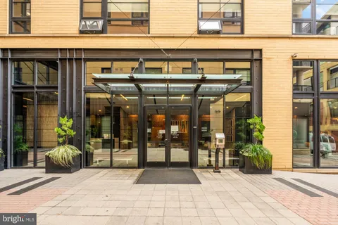 a view of a building with door