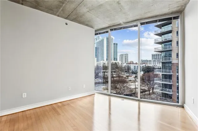 view of a room with racks on the wall