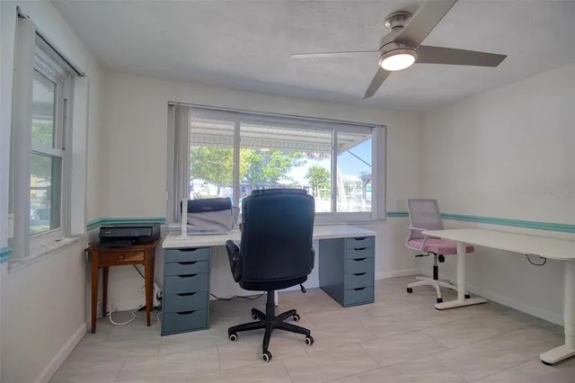 a view of a workspace with a window