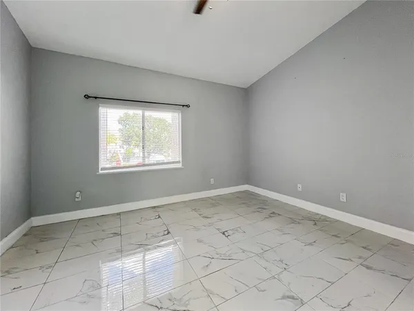 an empty room with a window