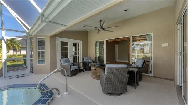 a house view with a outdoor space