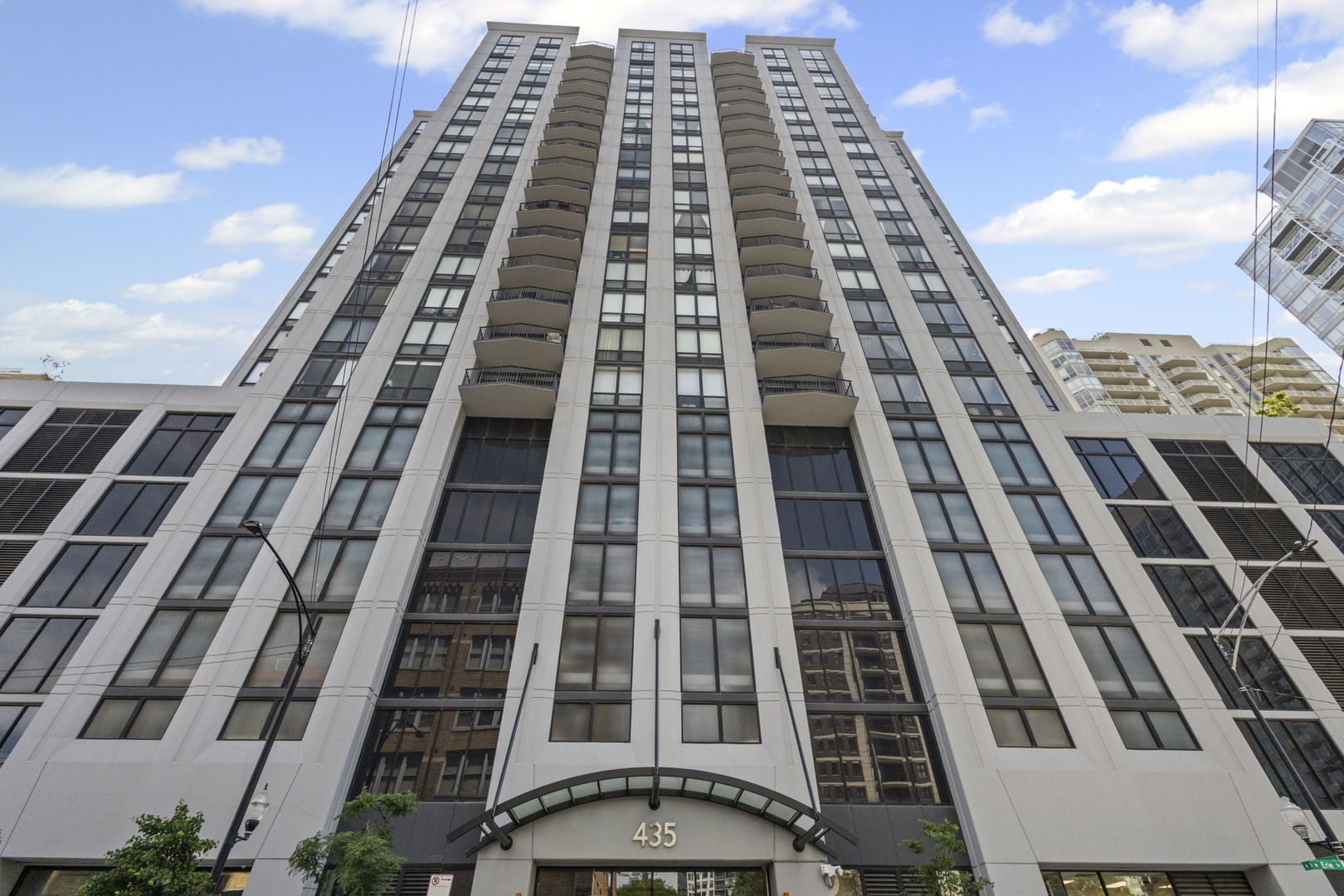 a front view of a building