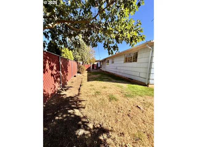 a view of a backyard