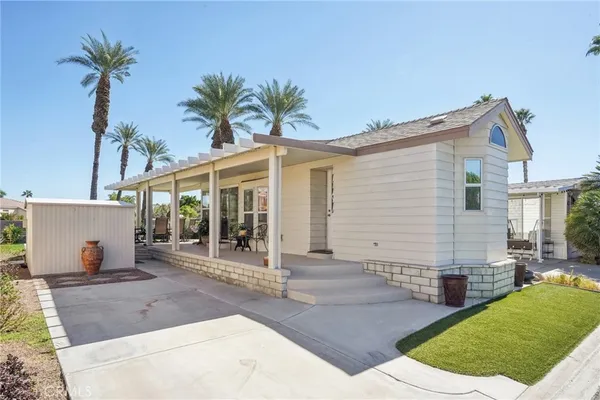 a view of a house with a patio