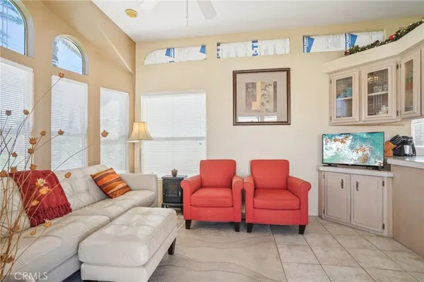 a living room with furniture and a couch