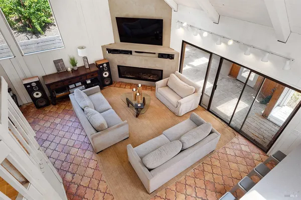 a bed room with a bed and a couch