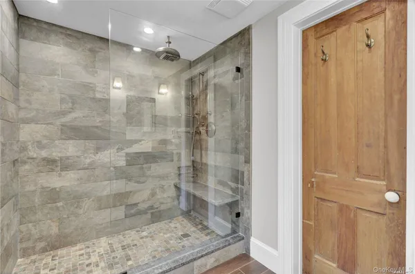 a bathroom with a shower