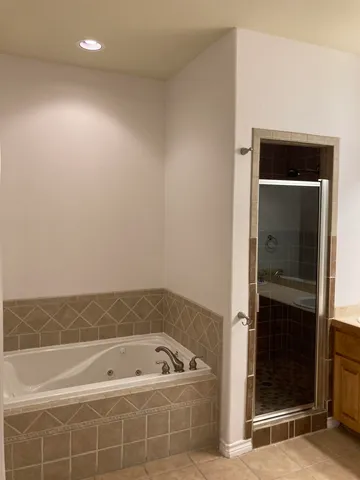 a bathroom with a tub