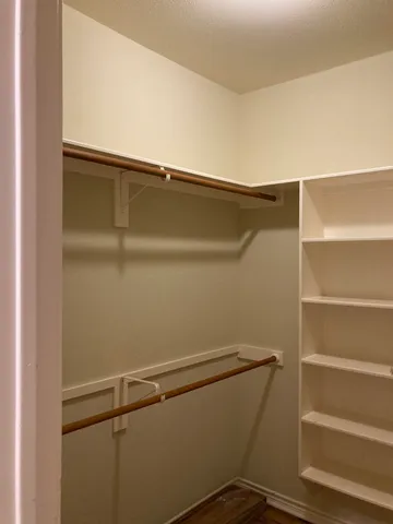 a close up view of racks on the wall