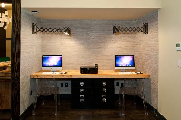 a room with chairs and table