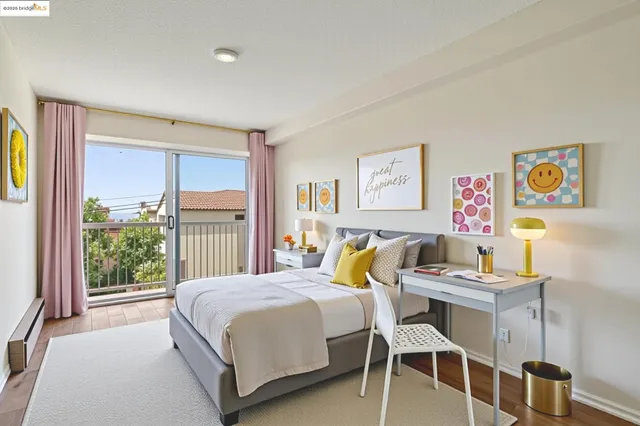 a workspace with furniture and window