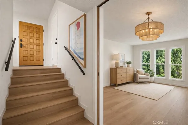 a view of an entryway with staircase