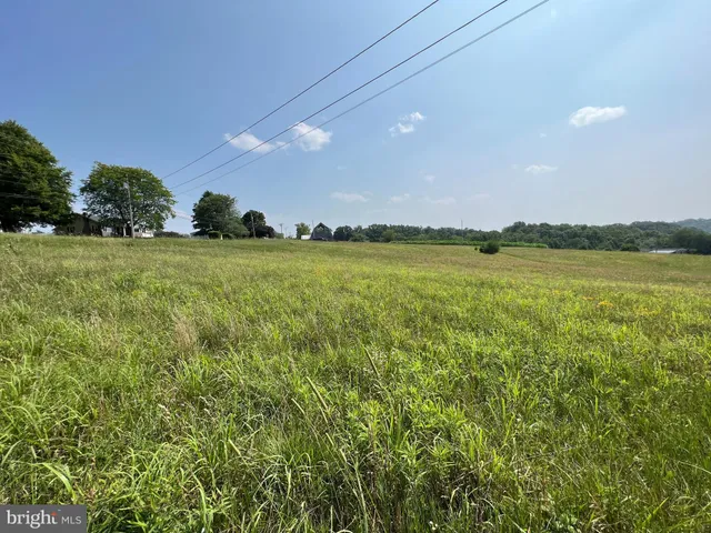 a view of a green field and an ocean