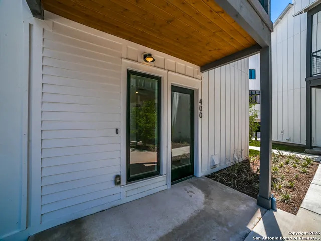 a view of a door of the house