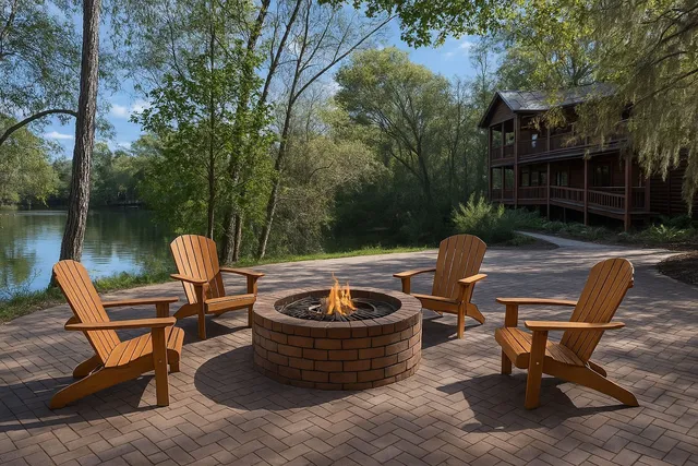 a view of a backyard