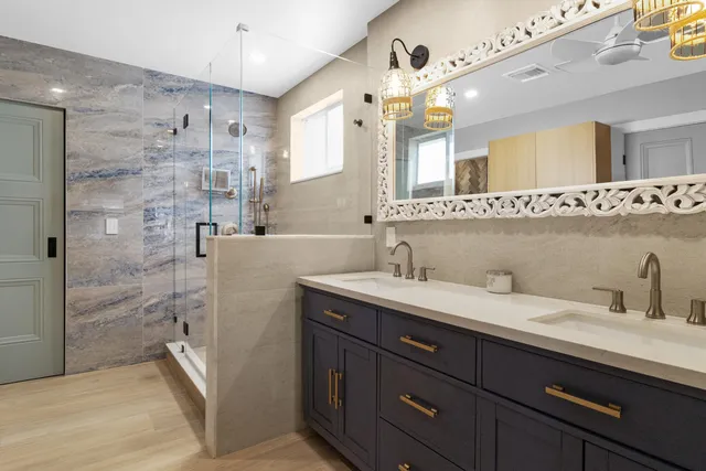 a bathroom with a shower