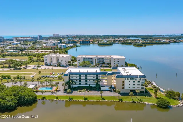 a view of a lake and a houses