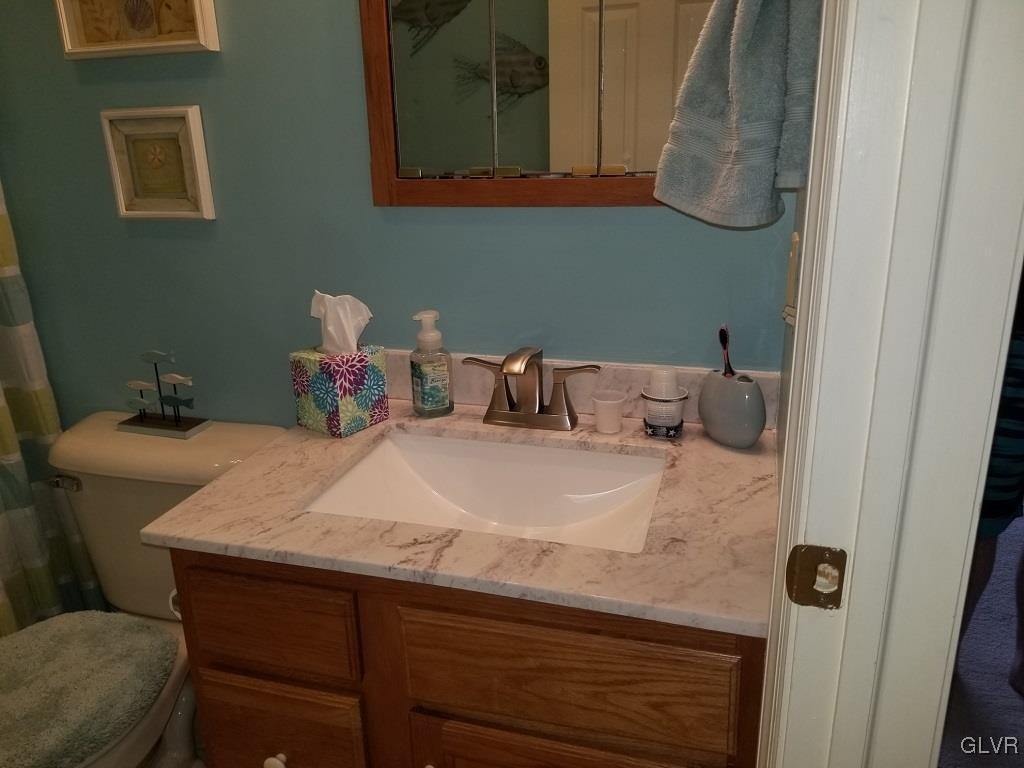 1032 Bushkill Center Road Wind Gap, PA 18091 - Photo 35 of 47 a bathroom with a sink and a toilet