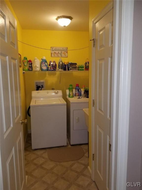 1032 Bushkill Center Road Wind Gap, PA 18091 - Photo 40 of 47 a utility room with dryer and washer